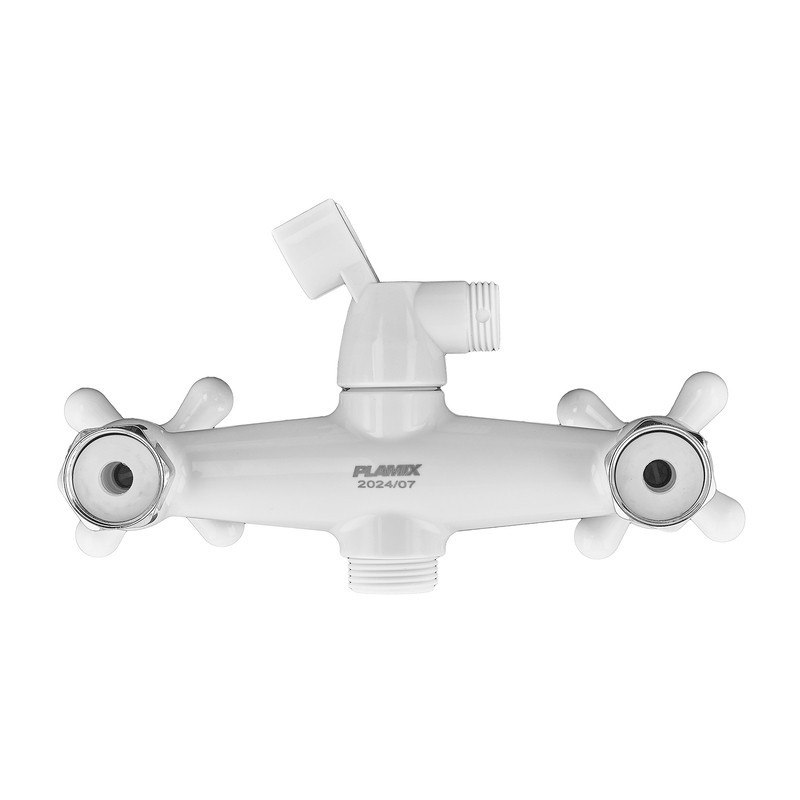 Смеситель для ванной Plamix Sirius-140 White с термопластика белый (со шлангом и лейкой) (PM0637) Черновцы - изображение 4