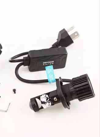 Лампа диодная   H4 12-24В с линзой 8000лм    1 ШТУКА/6000К/55Вт/CSP3570 Decker с кулером +CAN-модуль Винница