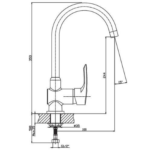 Смеситель для кухни HAIBA HANSBERG 017 Харьков - изображение 4