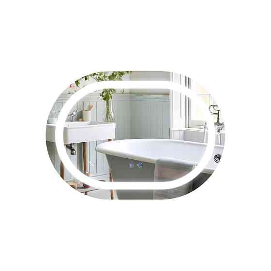 Дзеркало Qtap Gemini 650х900 з LED-підсвіткою Touch, з антизапотіванням, з димером, рев. темп. кольору (3000-6500K) Reverse Київ