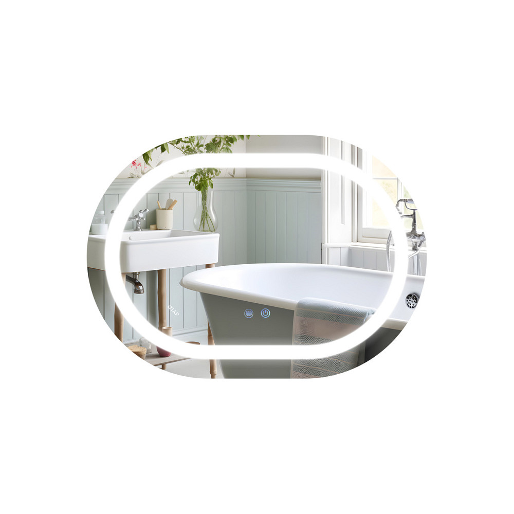 Зеркало Qtap Gemini 650х900 с LED-подсветкой Touch, с антизапотеванием, с диммером, рег. темп. цвета (3000-6500K) Reverse Киев - изображение 1