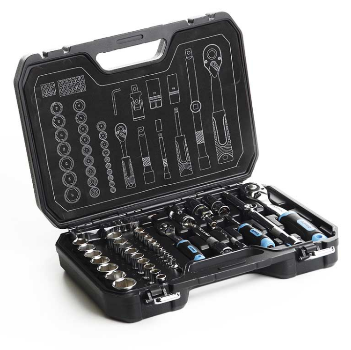 Набір насадок 90T 1/4"; 1/2" CrV 73 шт APRO Житомир - фото 1