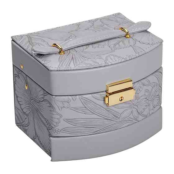 Шкатулка для прикрас з еко-шкіри, 3 яруси, з замком Київ