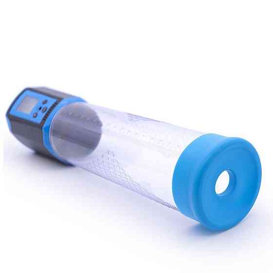 Автоматична вакуумна помпа Men Powerup Passion Pump Blue, LED-табло, перезаряджувана, 8 режимів Sex Aura Київ