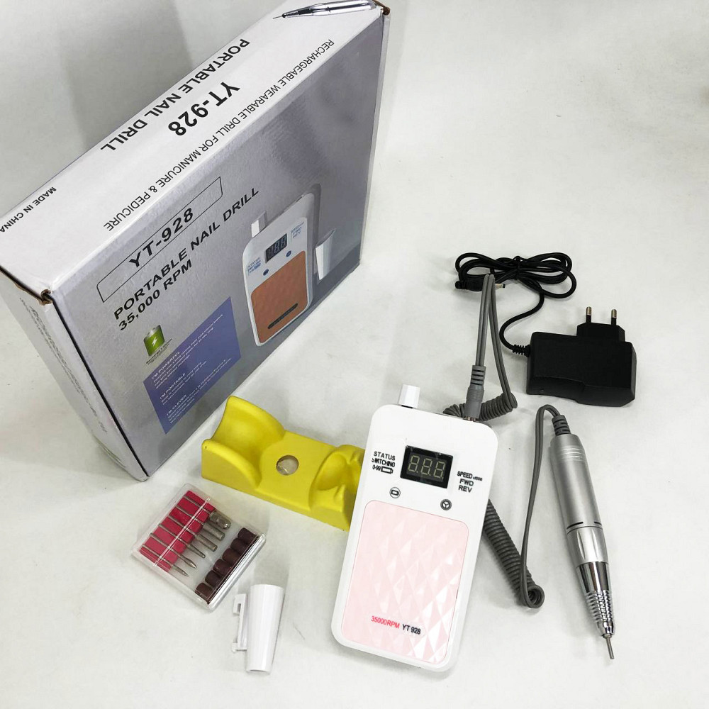 Фрезер для маникюра и коррекции ногтей Nail Drill YT-928 белый, Маникюрный фрезер с подсветкой UG-37 Львов - изображение 3