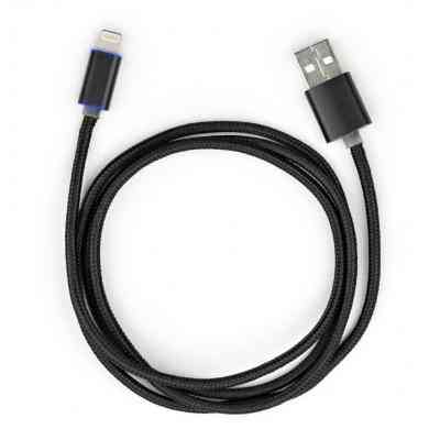 Дата кабель USB 2.0 AM to Lightning 1m LED black Vinga (VCPDCLLED1BK) Винница