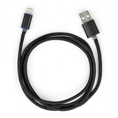 Дата кабель USB 2.0 AM to Lightning 1m LED black Vinga (VCPDCLLED1BK) Винница - изображение 3