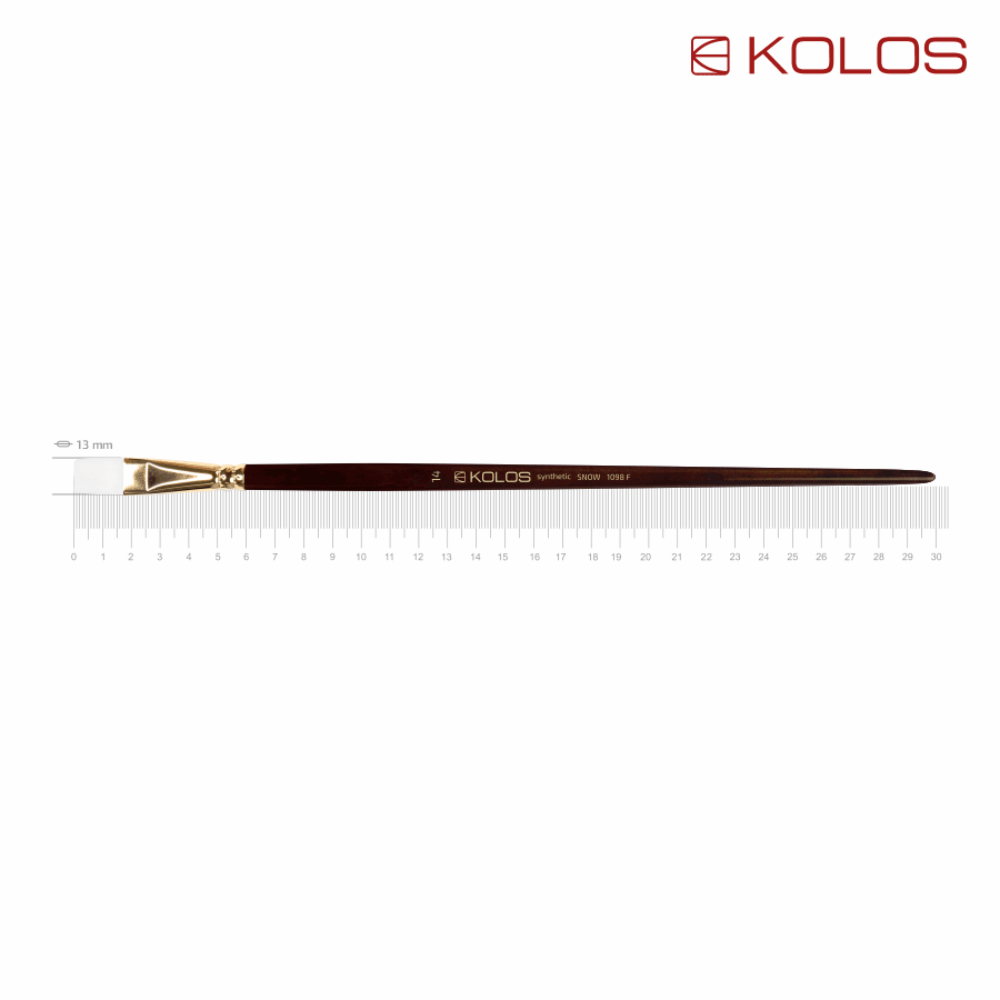Кисть синтетика плоская Snow 1098F No14 длинная ручка KOLOS Киев - изображение 1