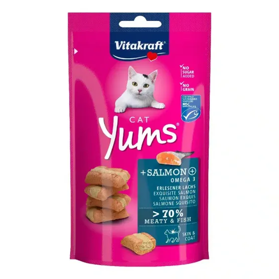Мягкое лакомство для кошек Витакрафт Vitakraft Yums закуски с лососем, 40 г Винница
