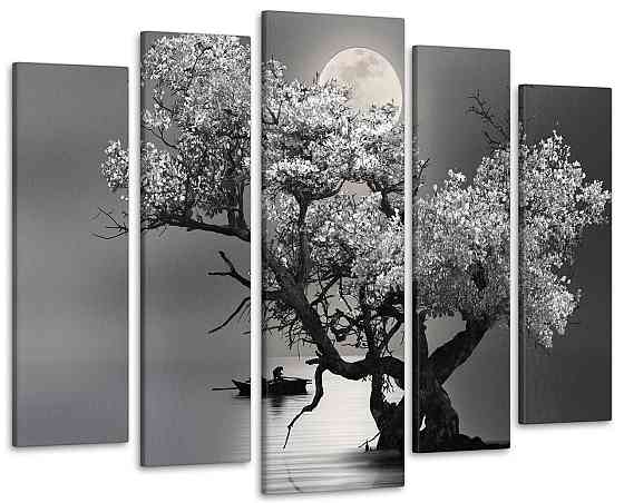 Модульна картина у вітальню / спальню Дерево у світлі місяця Art-392_5 ( 80х118см ) Київ