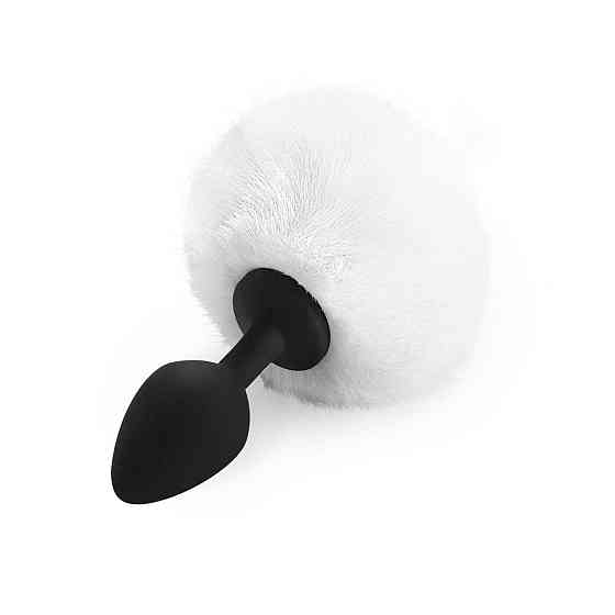 Силиконовая анальная пробка М Art of Sex - Silicone Bunny Tails Butt plug White, диаметр 3,5 см Sex Aura Киев