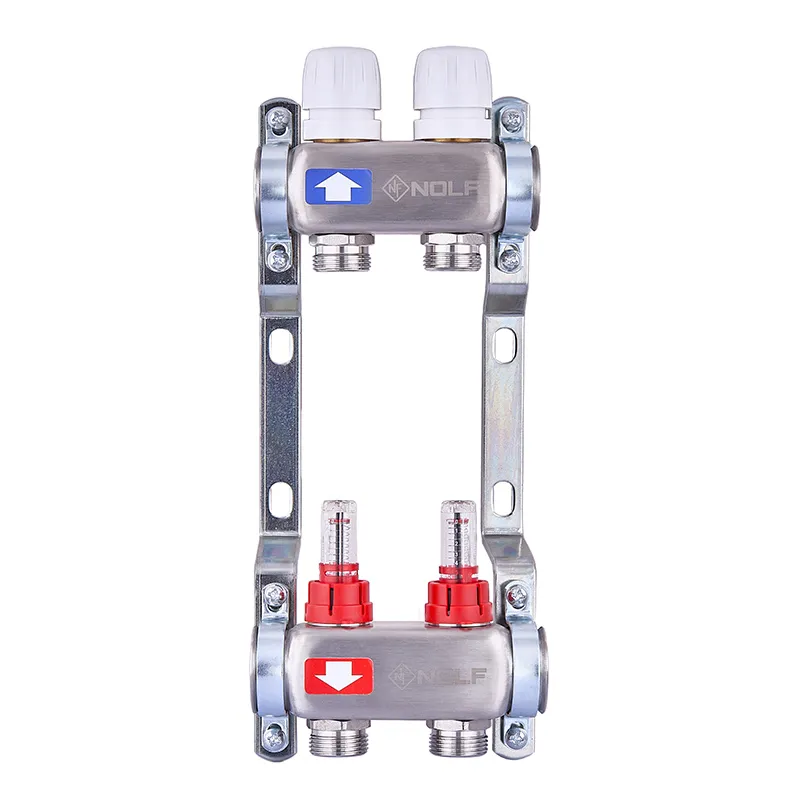 Колекторний блок з витратомірами Nolf NF.2100-02S 1"x2 (корпус нержавіюча сталь) (NF3016) Київ - фото 1