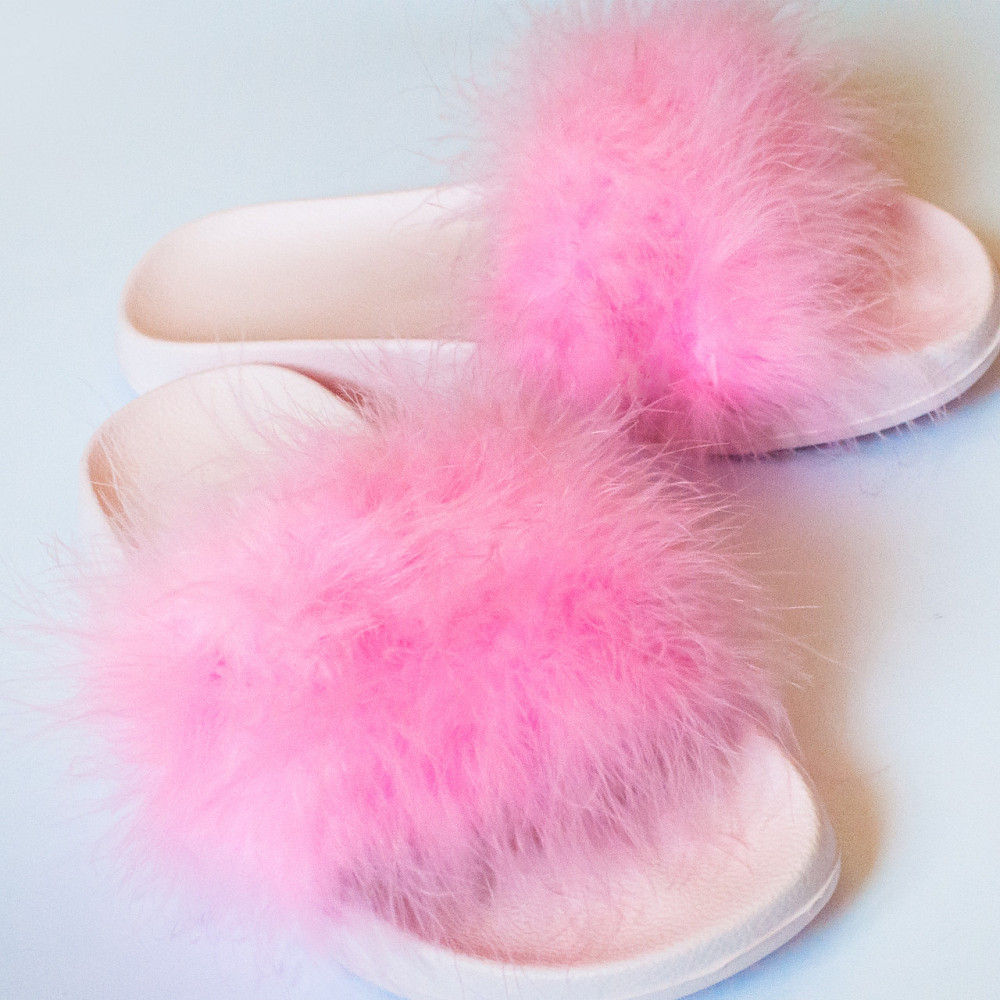 Шльопанці жіночі рожеві Пухнастики Вуличні PaGo Одеса - фото 4