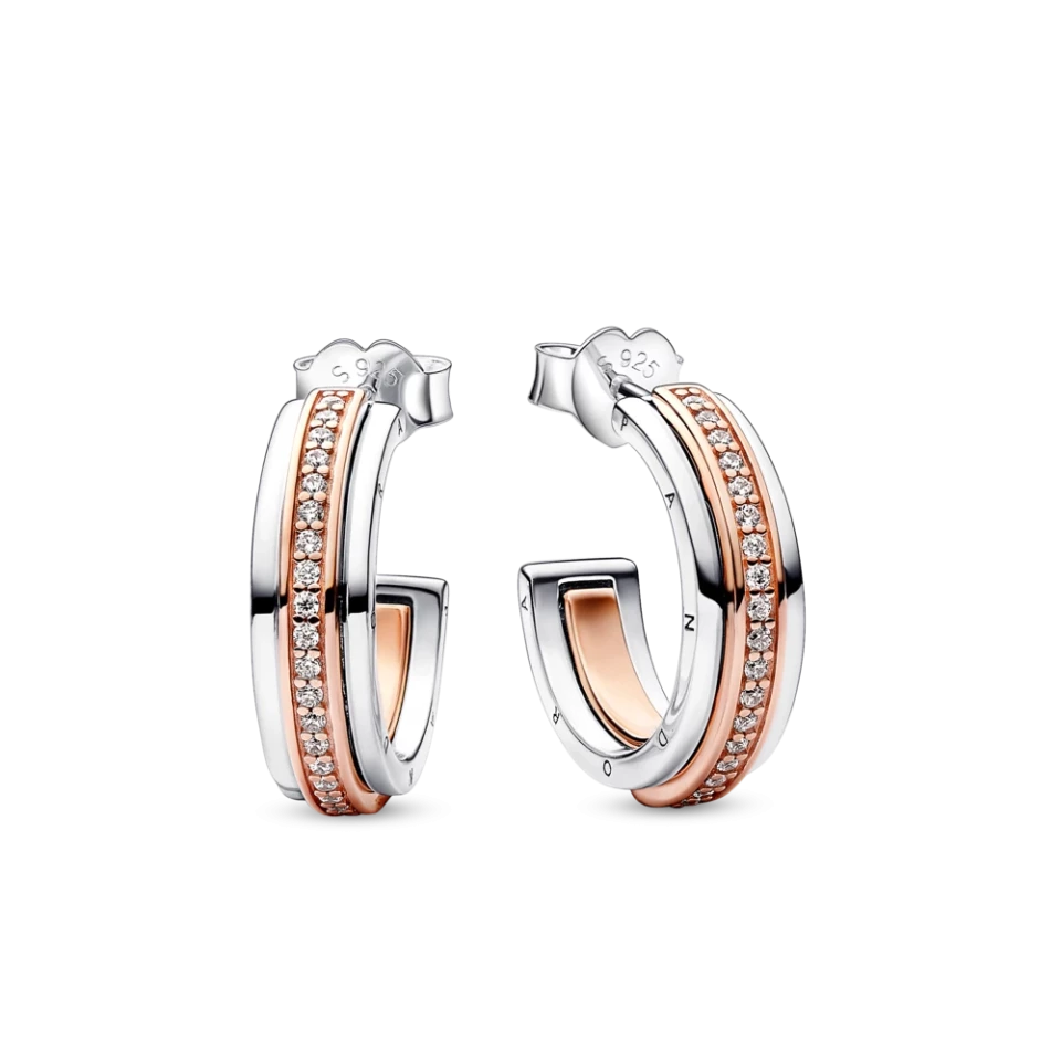 Срібні сережки двоколірні з паве MasterSem Київ - фото 1