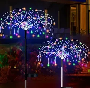 Садовый светильник Фейерверк синий с розовым (2шт в упаковке) для садовых дорожек, беседок, клумб Одесса