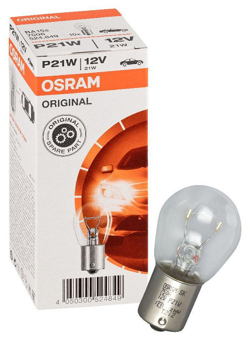 Указательная лампа накаливания OSRAM 7506 P21W 12V BA15s 10X5 Харьков - изображение 1