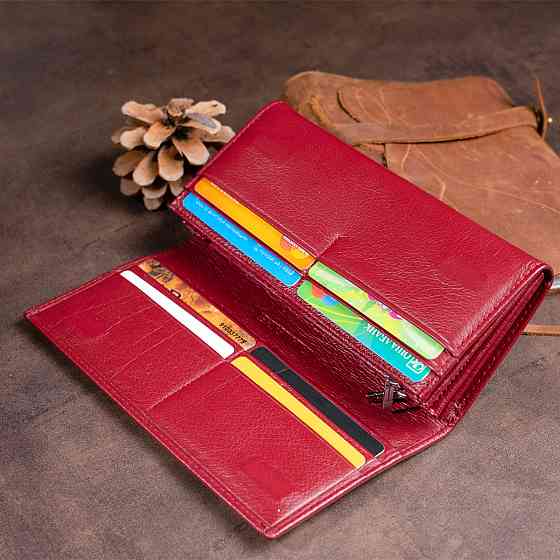 Гаманець на магнітах з клапаном жіночий ST Leather 19244 Бордовий Київ