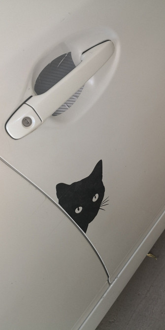 Наклейка Кіт на авто Чорна Київ - фото 5