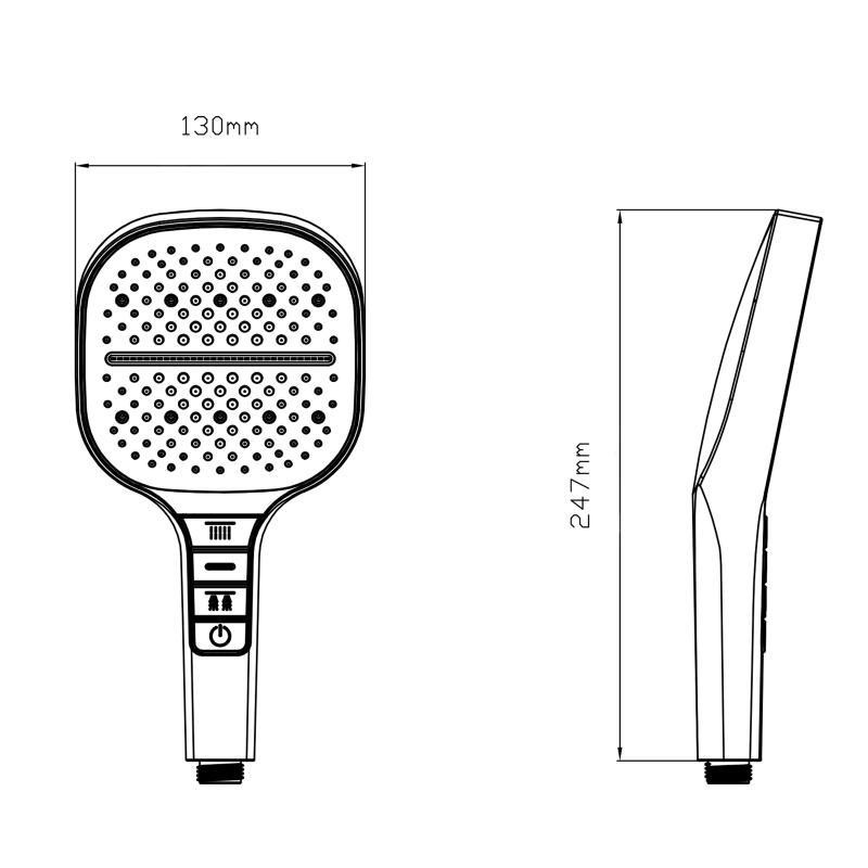 Лейка для ручного душа Qtap Rucni 130x130 мм универсальная QTRUC125BLM45957 Black Matt Харьков - изображение 2