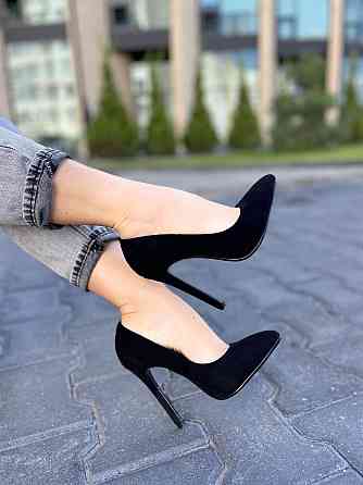 Туфлі жіночі LENA MELIANI чорні еко-замша каблук 11.5см 38р. (3560) Коломыя