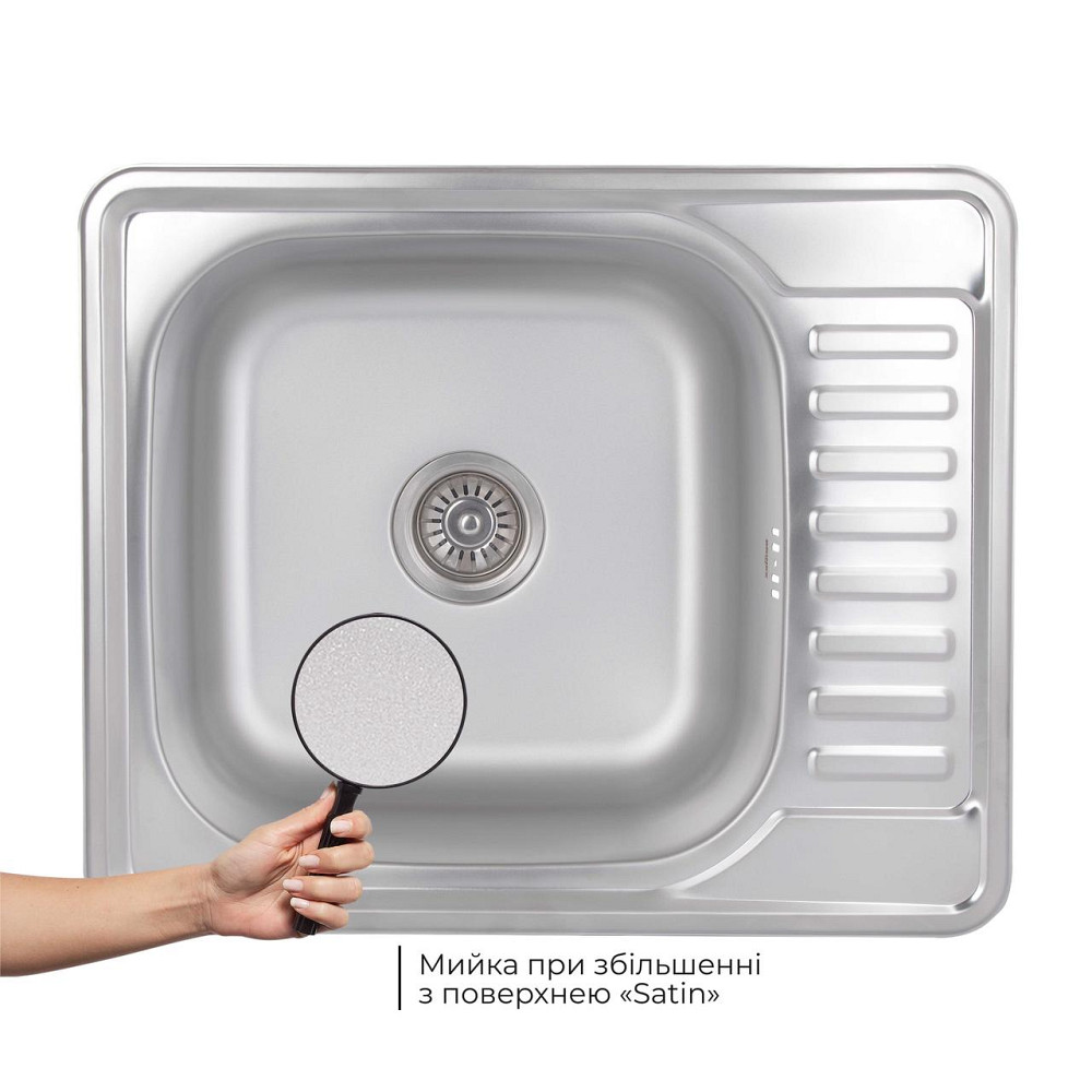 Кухонная мойка Brinex 5848 0,8 мм Satin (BRIN5848SAT08) Киев - изображение 3