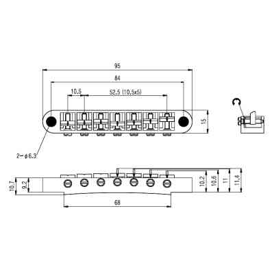 Бридж для гітари Paxphil BM007 Black Вінниця