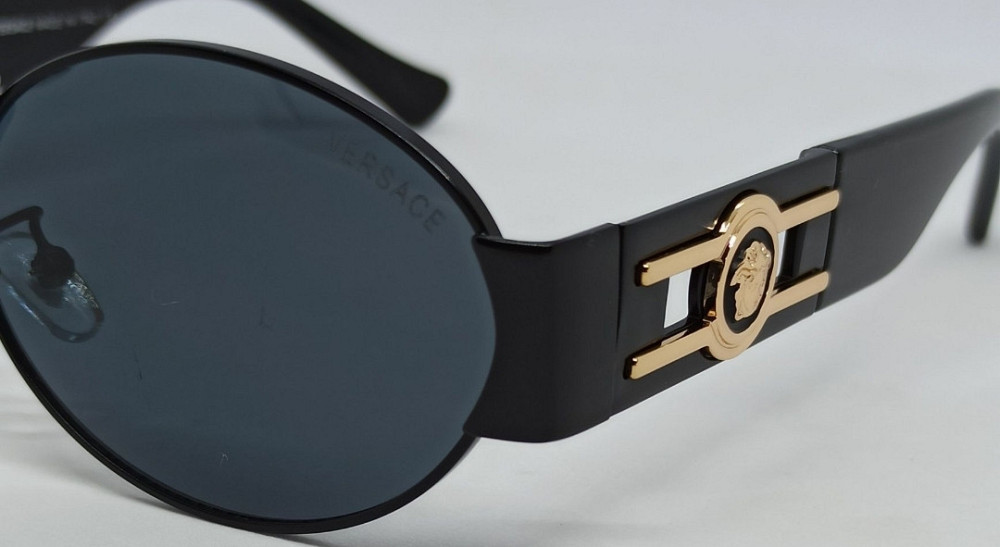 Брендові унісекс брендові окуляри лінзи чорні в чорному металі із золотом. Київ - фото 6