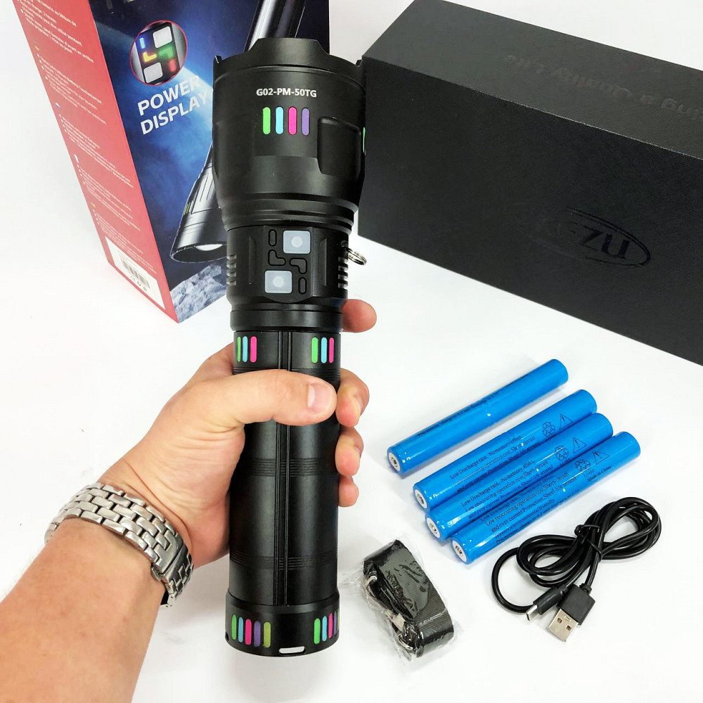 Ручной фонарик cob G02-PM60-TG, Ручной светильник с мощным лучом Фонарь металлический XI-15 Львов - изображение 9