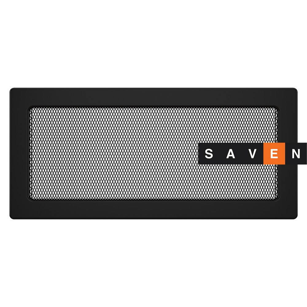 Вентиляційна решітка для каміна SAVEN 17х37 чорна Львів - фото 1