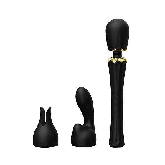 Вибромассажер с насадками Zalo — Kyro Wand Obsidian Black Sex Aura Киев