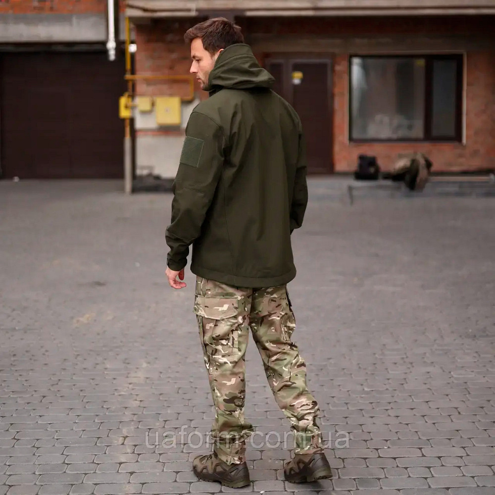 Демисезонная мужская куртка Soft Shell хаки, мужская тактическая куртка софт шел Львов - изображение 4