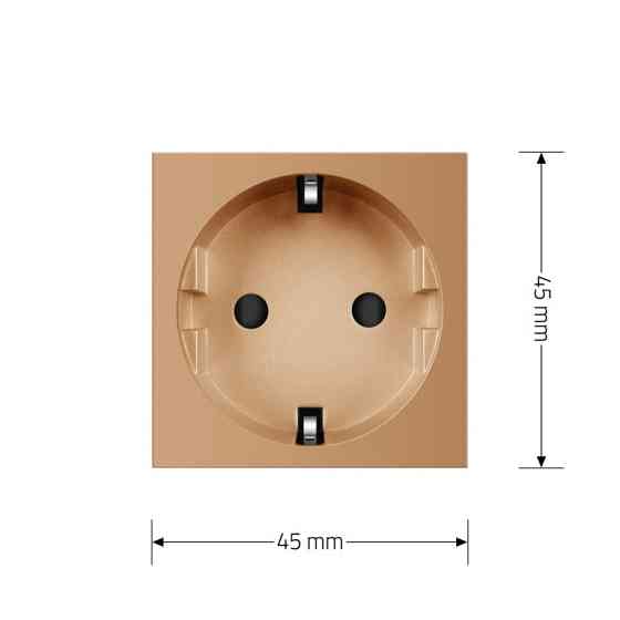 LIVOLO Електрична розетка LIVOLO, золота, 16А 250В, з заземленням і захисними шторками, модуль Коломыя