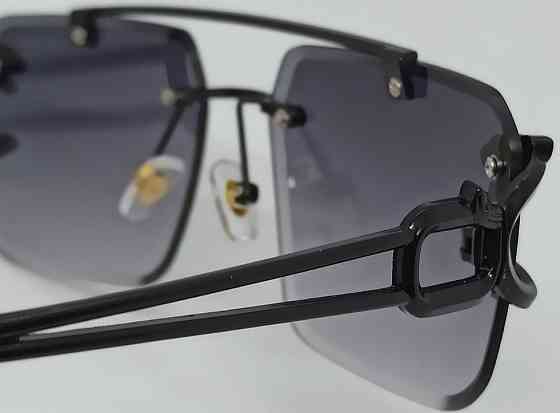 Брендові стильні унісекс окуляри від сонця чорний метал із градієнтом. Київ