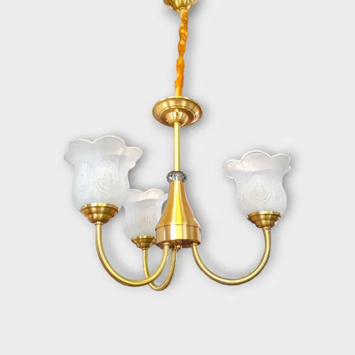 Світлодіодна люстра Тюльпанчик 6336 (Золота) 3 плафони Вінниця - фото 5