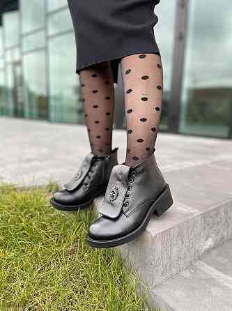 Injers Черевики жіночі INJERS чорні натуральна шкіра висота 13см (4007) 37р.38р.39р.40р. Коломия