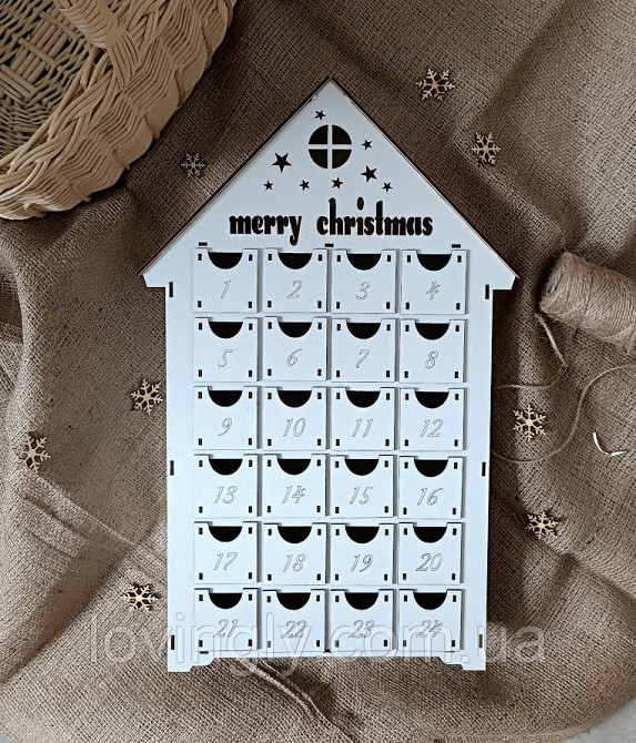 Адвент календарь из дерева на 24 дня | Праздничный декор для дома Ирпень - изображение 1