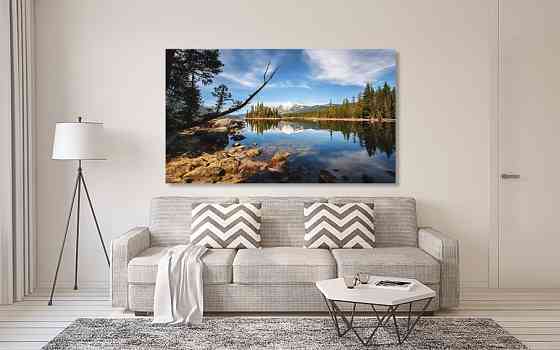 Картина холст у вітальню / спальню   Гірська ріка      MLP_62 ( 60х30см ) 50x100 см Київ