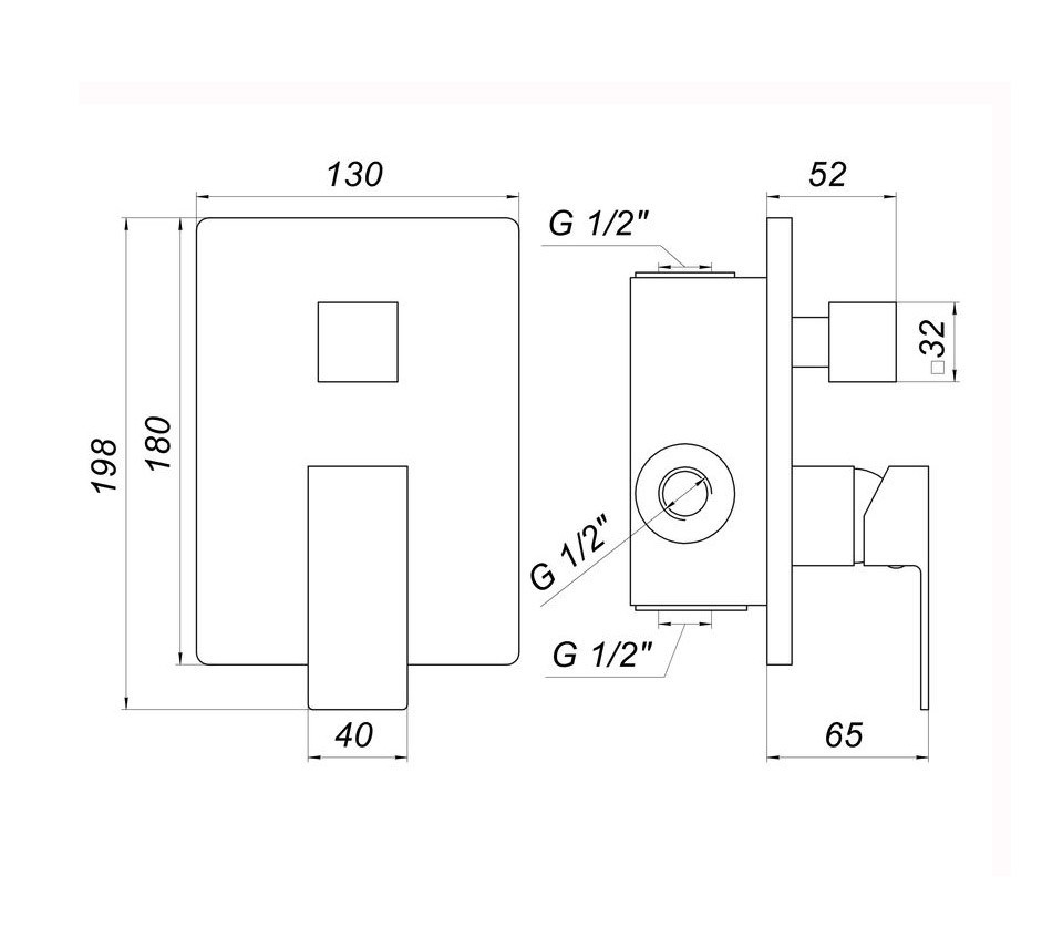 Змішувач для душу Globus Lux SMART GSM-305-00 вбудований на три споживача, без душ.набора, хром (000027610) Київ - фото 3