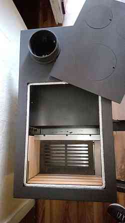 Піч-кухня на дровах Hosseven 4014 з духовкою та варильною поверхнею 8 кВт до 60 м2 опалювально-варильна піч Туреччина Київ