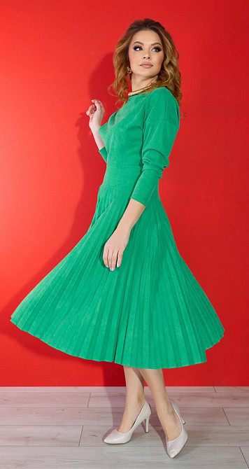 Стильное замшевое платье плиссе (52) Киев - изображение 7