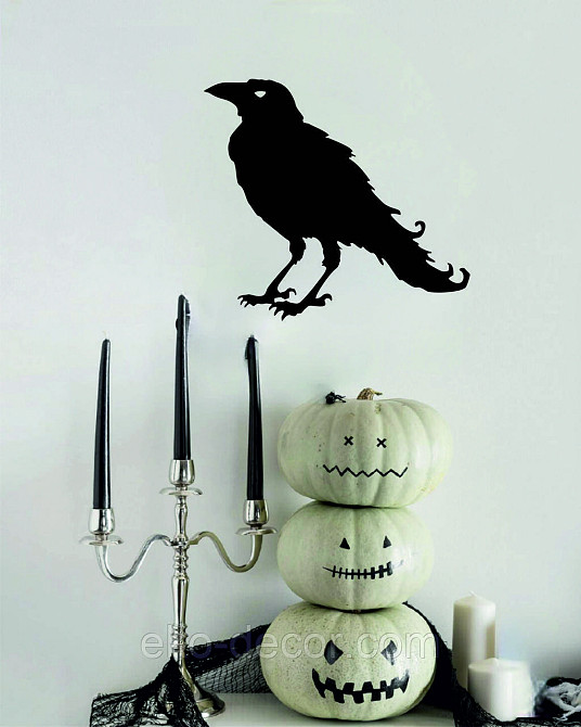 Декоративное настенное Панно «Ворон» Декор на стену 70*63 см, Черный Киев - изображение 8