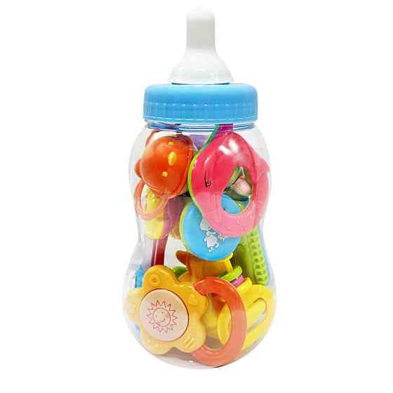 Дитячий набір брязкалець "Пляшечка" 3838A-34, 23 см, 10 штук Вінниця