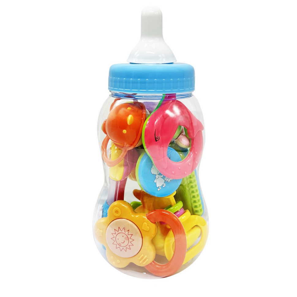 Дитячий набір брязкалець "Пляшечка" 3838A-34, 23 см, 10 штук Вінниця - фото 1