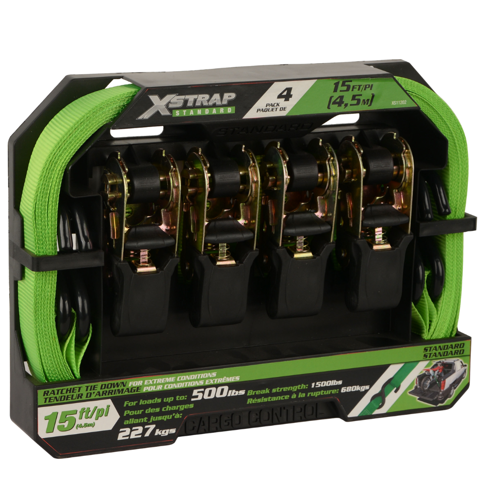 Набір стяжних ременів з храповим механізмом для кріплення вантажу 4 шт. 25 мм х 4,5 м стропи з навантаженням  227 кг Кам'янець-Подільський - фото 2