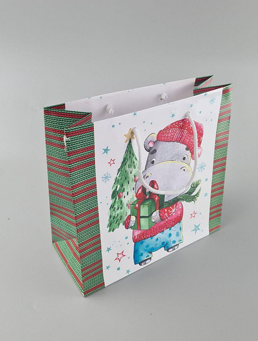 Пакети паперові подарункові, новорічні Квадрат 23*24*10 — 41 (12 шт.) Харків - фото 1