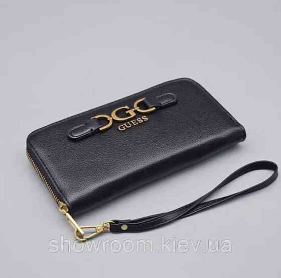 Женский кошелек c ремешком на запястье Guess (6051) черный Киев