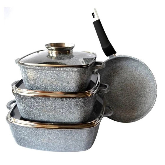 Каструлі гранітні зі сковорідкою, Гранітний посуд з сотейником, Зручний посуд з гранітним покриттям UT-94 Львів - фото 10