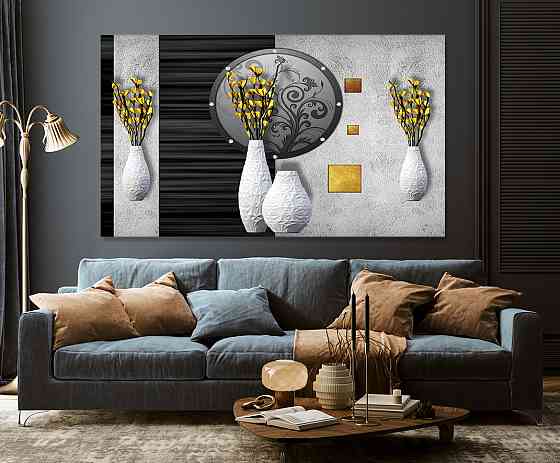 Картина холст в гостиную / спальню  Вазон з жовтими квітами   MLP_157 Киев