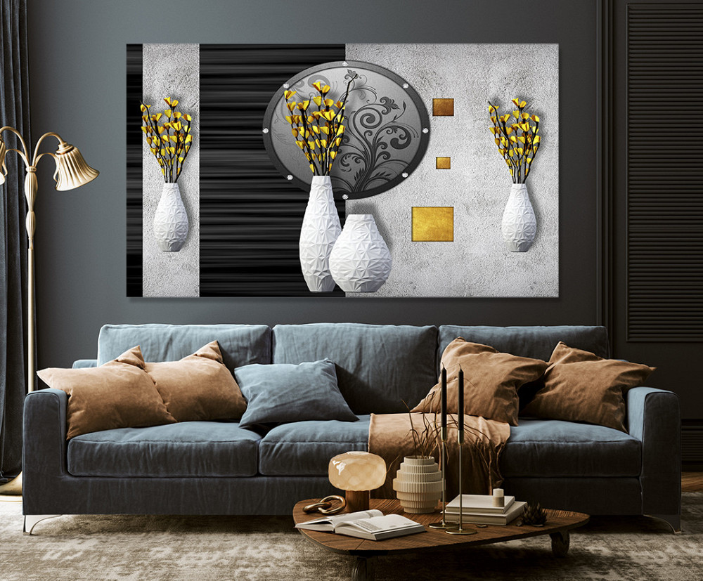 Картина холст в гостиную / спальню  Вазон з жовтими квітами   MLP_157 Киев - изображение 3