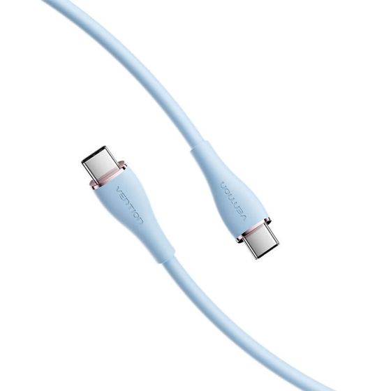 Кабель USB-C 1.5м, синий, силиконовый Киев